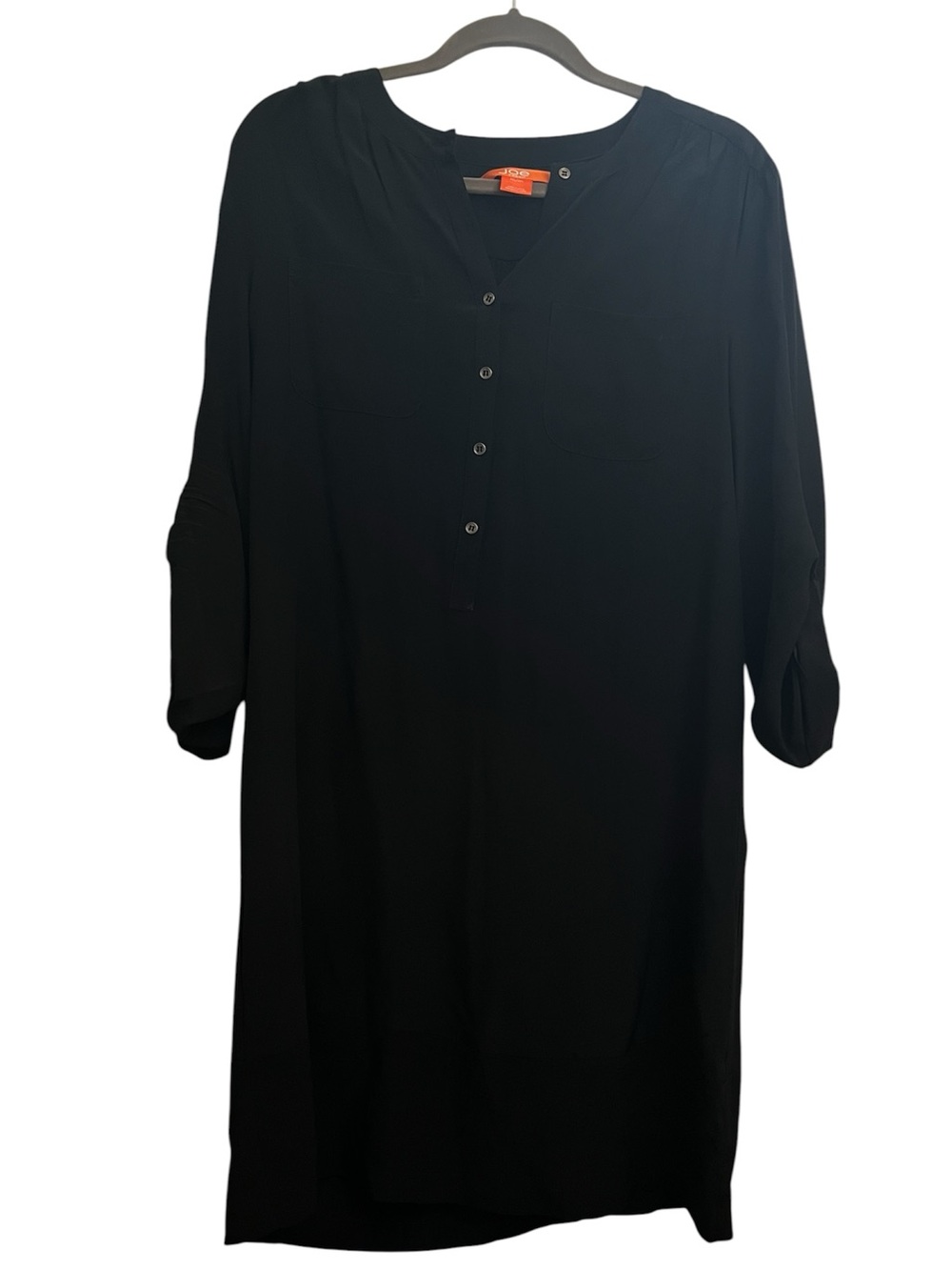 🖤 joe fresh Silk Black Button-Front tunic dress with Orange Label